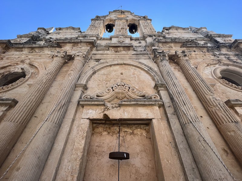 The ornate facade of Arkadi Monastery