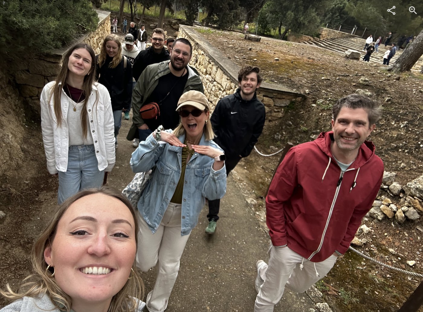 Part of the group who tested the walking tour, at Knossos